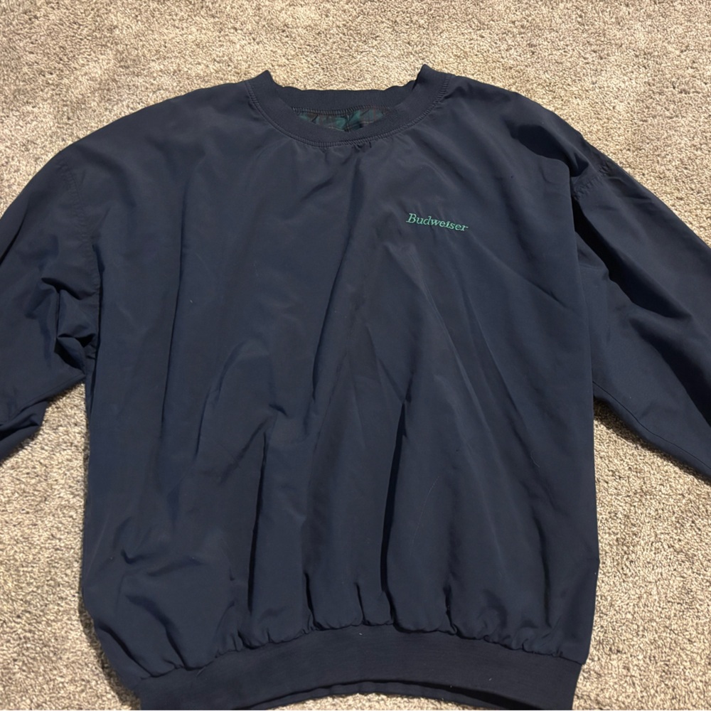 Blue Sweatshirt with Green Logo